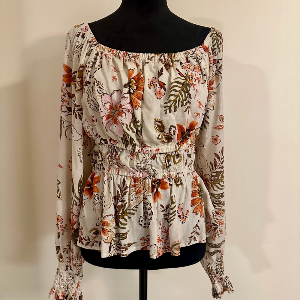Boho Flower Print Blouse